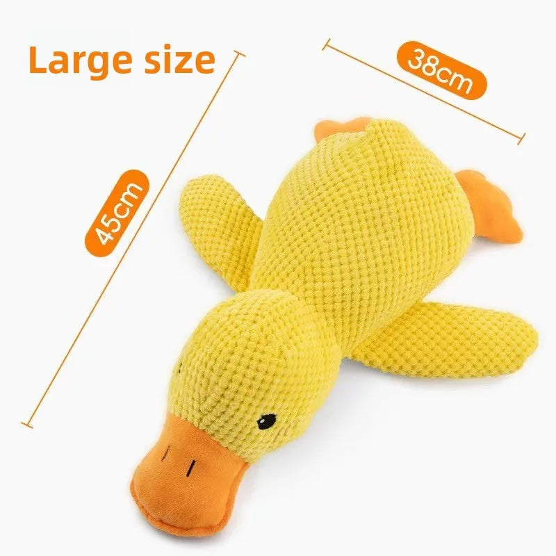 Yellow Duck Plush Dog Toy - Squeaky Teething Toy – photo 7