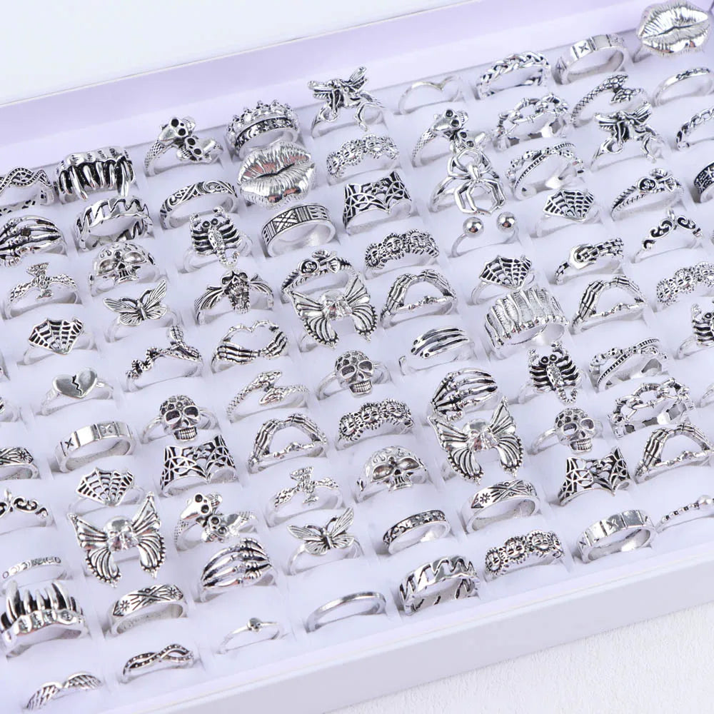 Punk Stackable Ring Set – Mixed-Style Midi Knuckle Rings