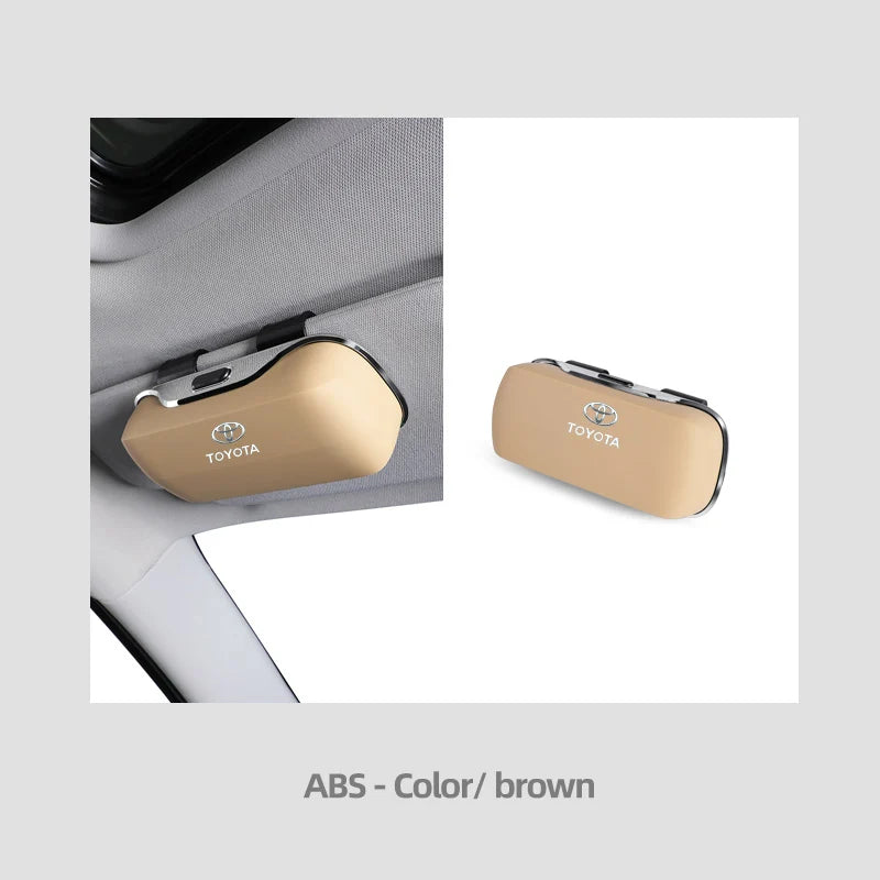 Car Glasses Box Visor Eyeglasses Case For Toyota GR Rav4 Yaris Camry Land Corolla CHR Hilux Cruiser Tacoma Sunglasses Holder