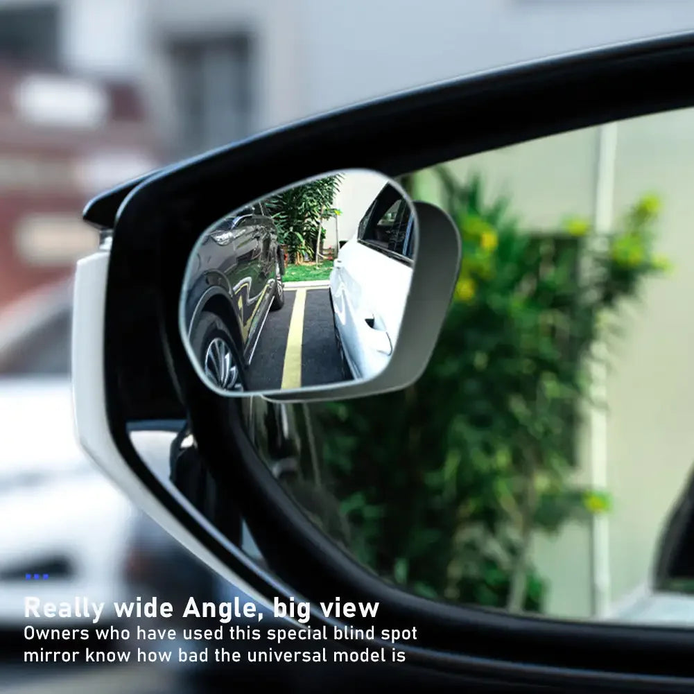 2PCS 360 Degree Adjustable Angle HD Glass Blind Spot Mirrors Car Rearview Mirrors Frameless Wide-angle Rearview Mirrors
