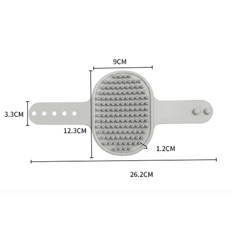 Rubber Dog Bath Brush with Ring Handle - Pet Shedding Comb - photo 3