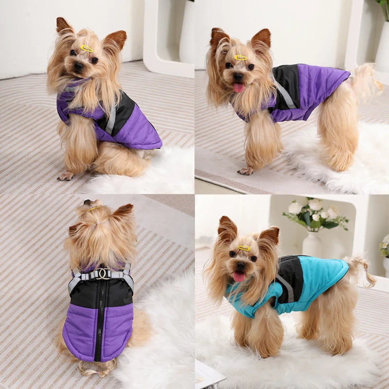 Dog Winter Jacket with Built-In Harness - Reflective Coat for Small Dogs - photo 6