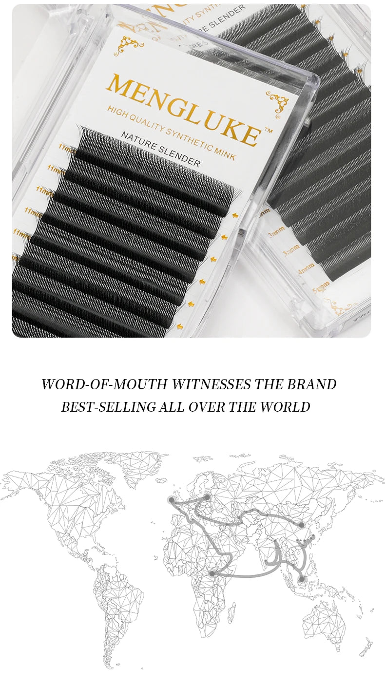 MENGLUKE 3D W Shaped Bloom Automatic Flowering Premade Fans Eyelashes Extensions Natural Soft Light High Idividual Lashes