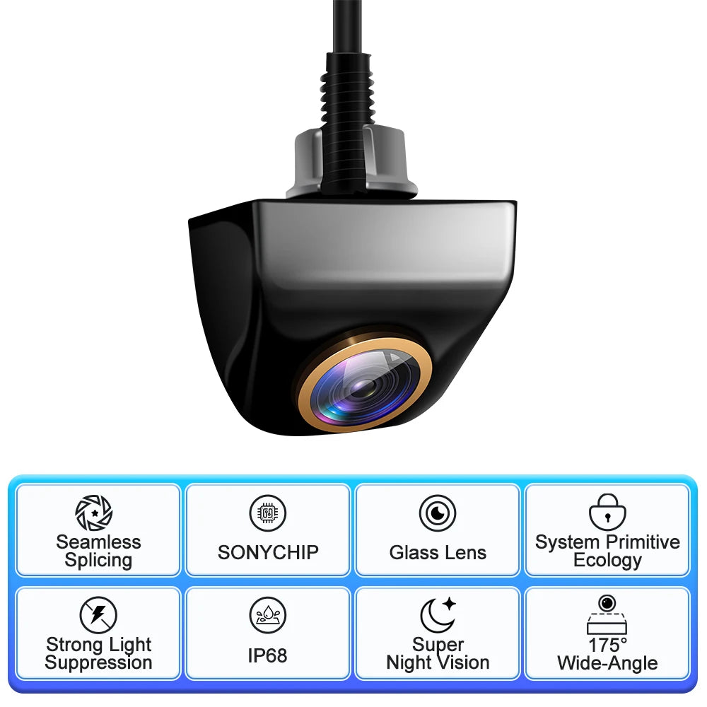 AHD 1080p Car Reversing Camera — 200° Fisheye Lens, HDR Night Vision, Front/Rear Mount