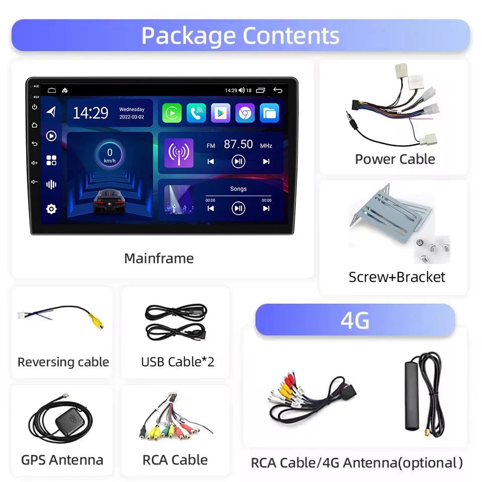 CAIXI Universal 7" 9" 10" 2din Android 16 CarPlay Auto Radio For Volkswagen Fiat Renault Nissan Hyundai Car Multimedia autoradio