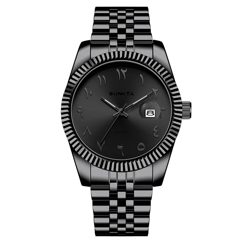 SUNKTA Luxury Fashion Wristwatch For Men Stainless Steel Date Quartz Man Watch Waterproof Luminous Casual Men's Watches Relojs