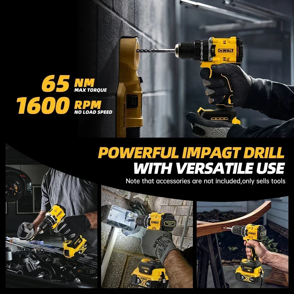 2026 NEW DEWALT DCD805 20V Power Tools Brushless Impact Drill Cordless Electric Screwdriver Multi-Function Hand Drill 668