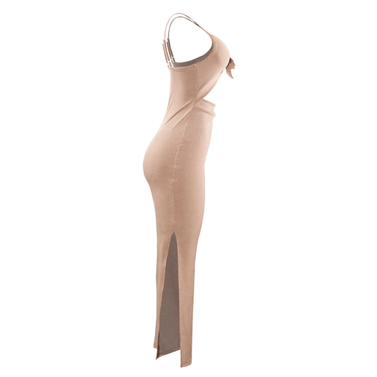Women's Sleeveless Knit Suspender Dress – Long Casual Style - photo 4