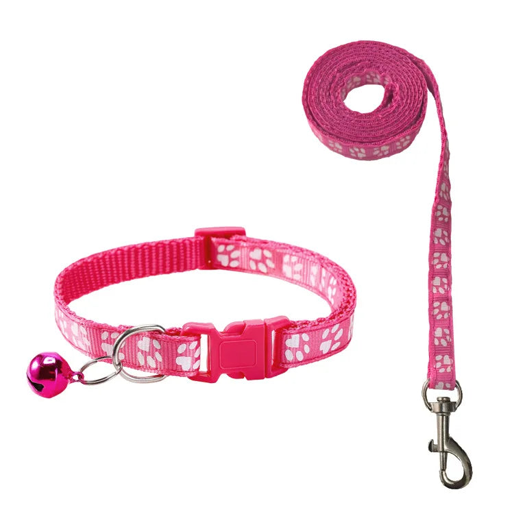 Cat Collar & Leash Set - Cartoon Paw Bell Collar for Kittens – photo 10
