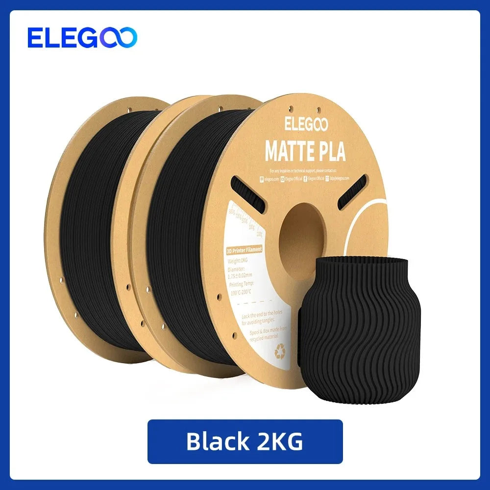 ELEGOO Matte PLA Filament 1KG,1.75mm FDM 3D Printer Filament Dimensional Accuracy +/- 0.02mm, 1kg Carboard Spool (2.2lbs)