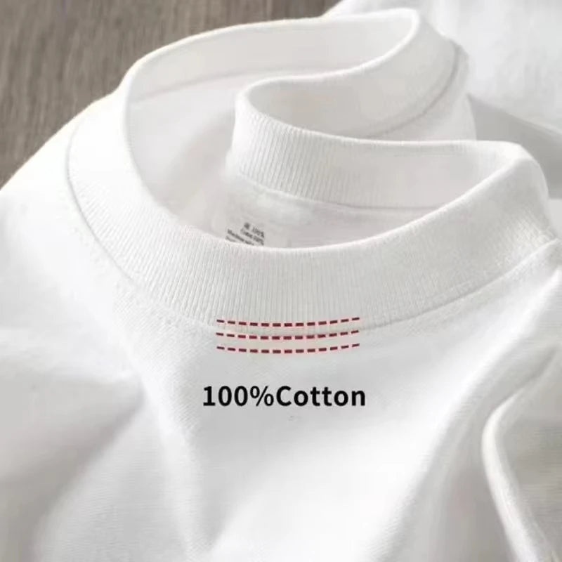 Heavyweight White T-Shirt — Pure Cotton Unisex Streetwear Tee