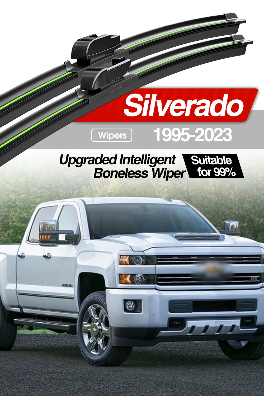 For Chevrolet Silverado 1995-2023 Front Windshield Wiper Blades 2pcs Windscreen Window Accessories 1996 2000 2012 2015 2017 2018