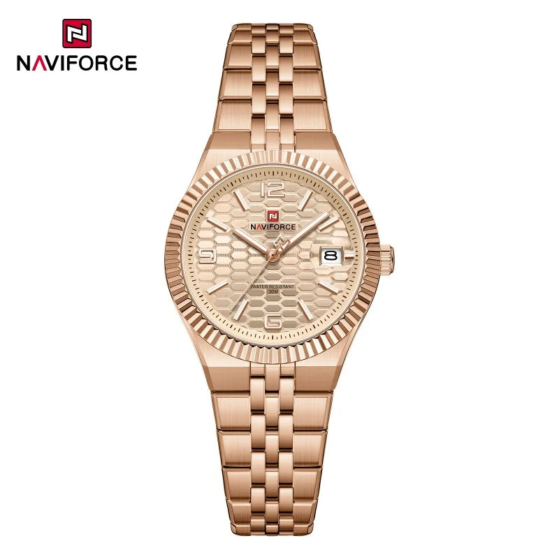 NAVIFORCE NF5079 Women's Quartz Watch — Waterproof Stainless Steel Bracelet