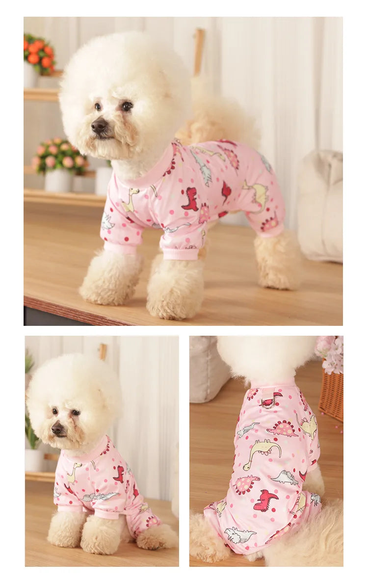 Dinosaur Dog Pajamas - Onesie with Sleeves for Small Dogs – photo 4