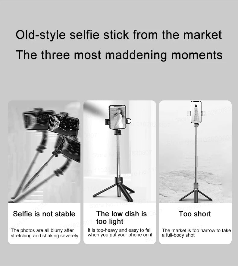 1.7M Extendable Bluetooth Selfie Stick Tripod – Wireless Remote & Fill Light for TikTok Live Streaming