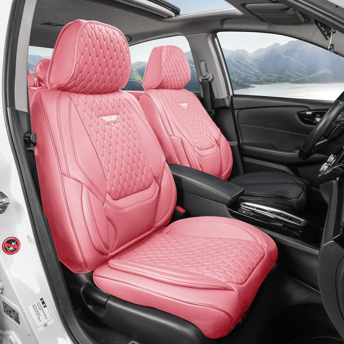 EKR Universal Car Seat Covers 5 Seats Full Set For Toyota Honda Lexus Ford Kia Hyundai Audi Waterproof Leather Auto Seat Protection All-Season Universal Fit Most Car Sedan SUV Car Accessories
