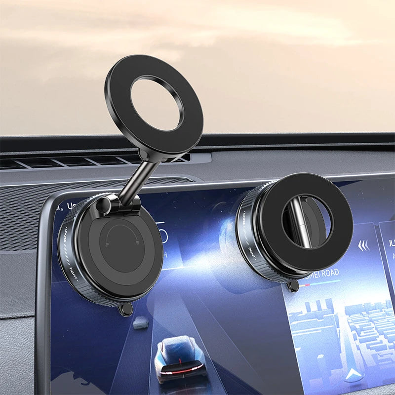 360° Magnetic Car Phone Holder – MagSafe Compatible, Vacuum Suction, 16-Magnet Mount | Universal 4.7"+ | Dashboard & Windshield
