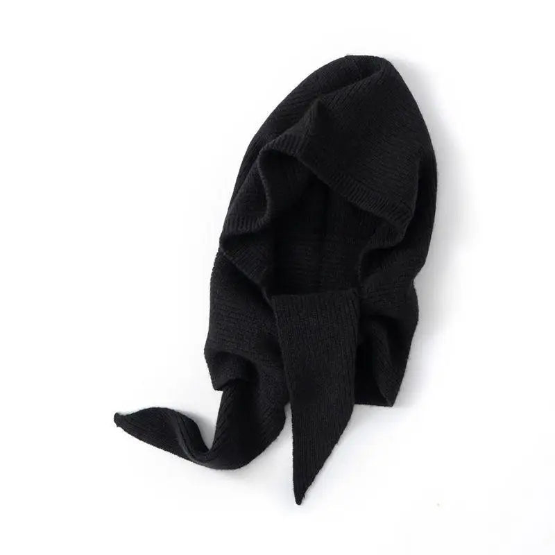Winter Hats for Women Knitted Polyester Hooded Scarf Hat for Women Balaclava Knit Skull Cap Beanie Hat