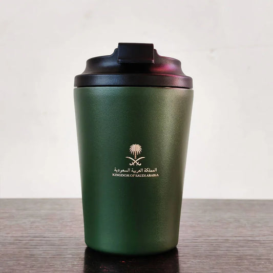 The National Emblem of Saudi Arabia Logo Stainless Steel Cup Vacuum Flasks Outdoor Hot Cold Drink Coffee Mug gift cups