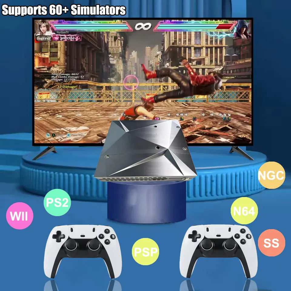P88 Dual-System Game Console — Windows 11 + Batocera, 4K HD, Plug-and-Play TV Console