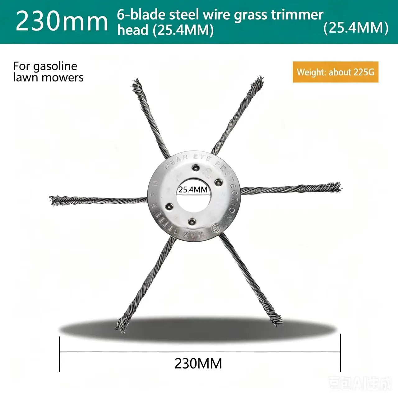 LUSQI 6/7inch Steel Wire Wheel Head Grass Trimmer Head Universal Weed Brush Fit Straight Shaft Brushcutter Removal Moss Rust
