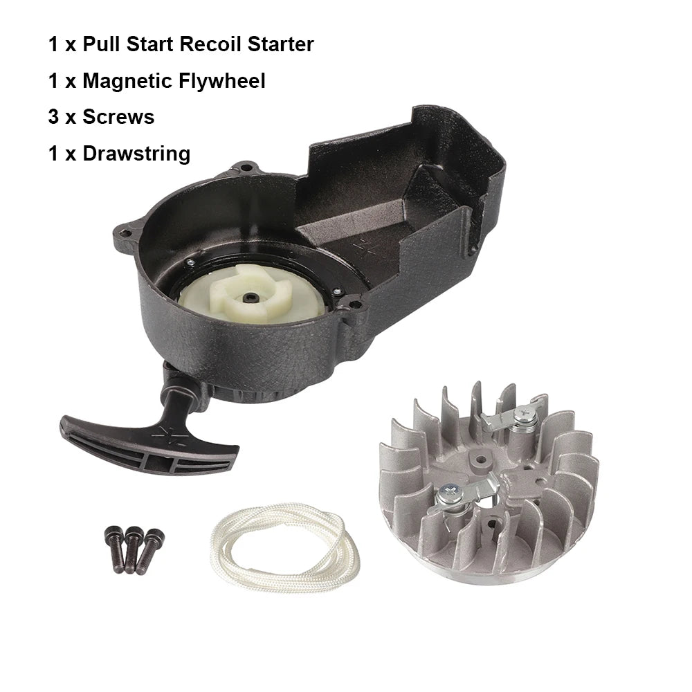 Alloy Easy Pull Recoil Start Starter Ignition Coi For 2 Stroke Engine 47cc 49cc 50cc Pocket Bike Mini Moto Dirt Bike ATV Quad
