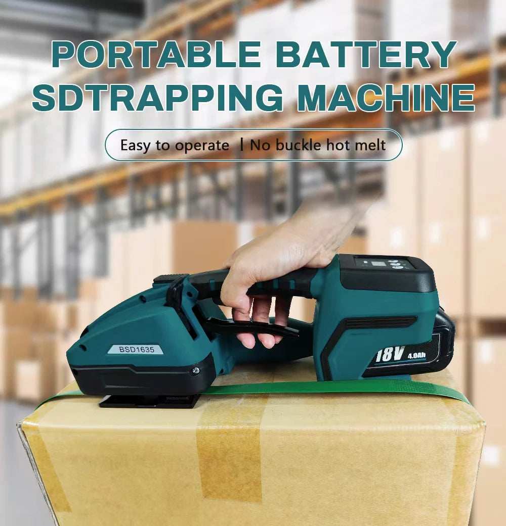 3800N Electric Strapping Machine 13-16mm PET PP Belt Handheld Tool 400W Friction Heat Welding Digital Display Industrial Banding