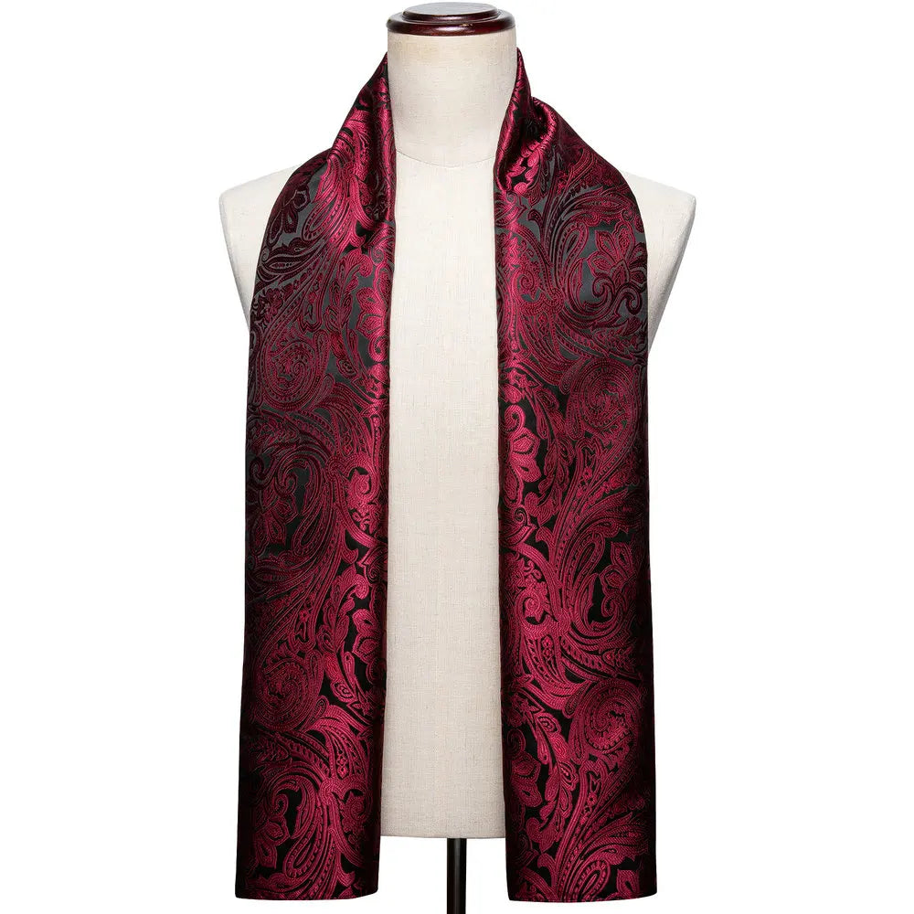 Men's Purple Paisley Long Scarf - 160cm Winter Wrap - photo 10