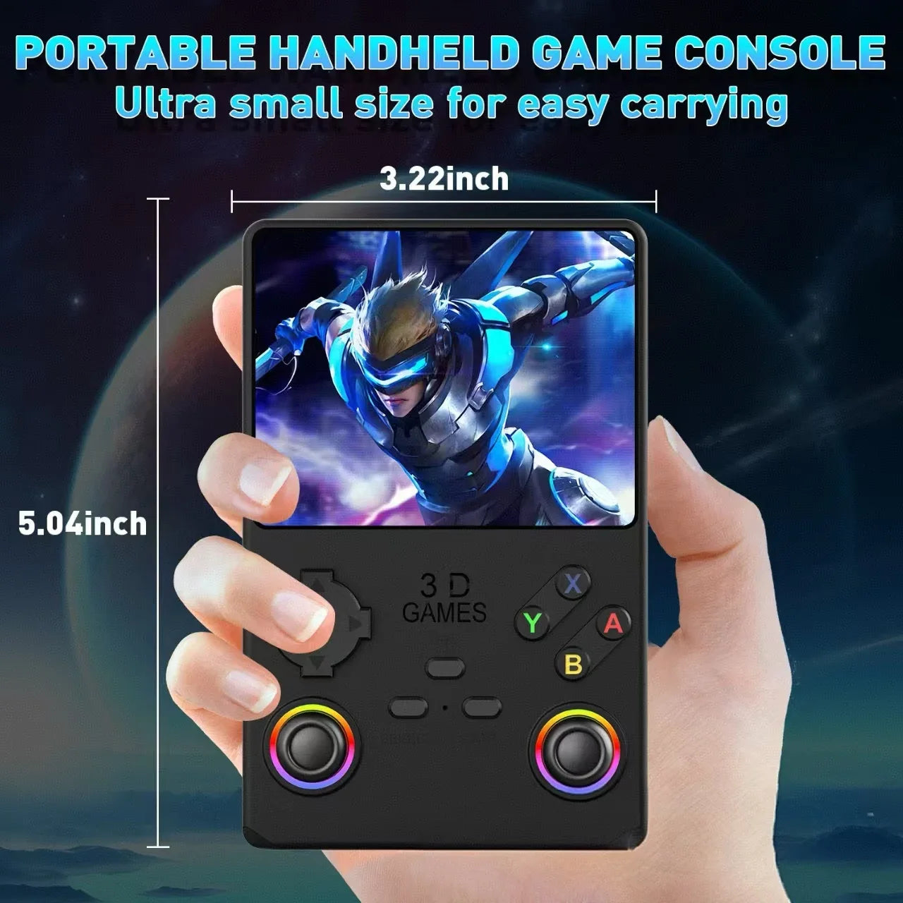 2026 V40MAX Handheld Game Console 4'' IPS Screen 4000mah Battery Joystick RGB lighting Effect 256GB with more than 40000 games