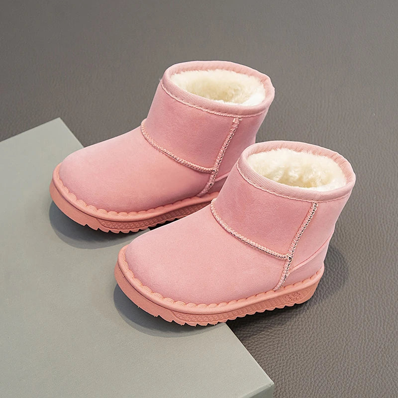 Kids Fur-Lined Platform Snow Boots - Slip-On Short Winter Boots - photo 5