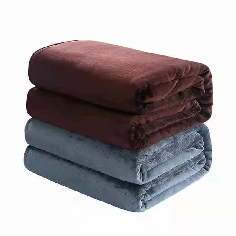Coral Fleece Flannel Blanket, Soft Lightweight Bed Throw