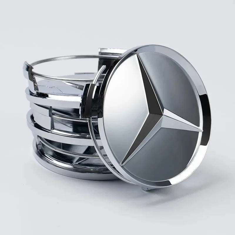 4 Pieces/Set Mercedes Benz AMG Wheel Center Hub Caps 75mm Diameter with Embossed Benz Emblem Tire Rim Covers for W203 W206 W220