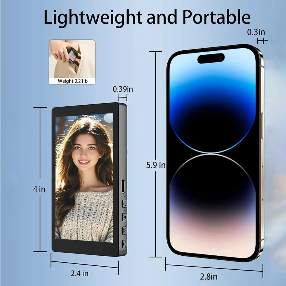 Mobile Phone Wireless Magnetic Selfie Monitor Screen For Smartphone Vlog Live Stream Video Recording for iPhone Android phone