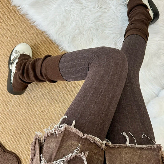 Women's Vertical Striped Tights, 150g Thermal