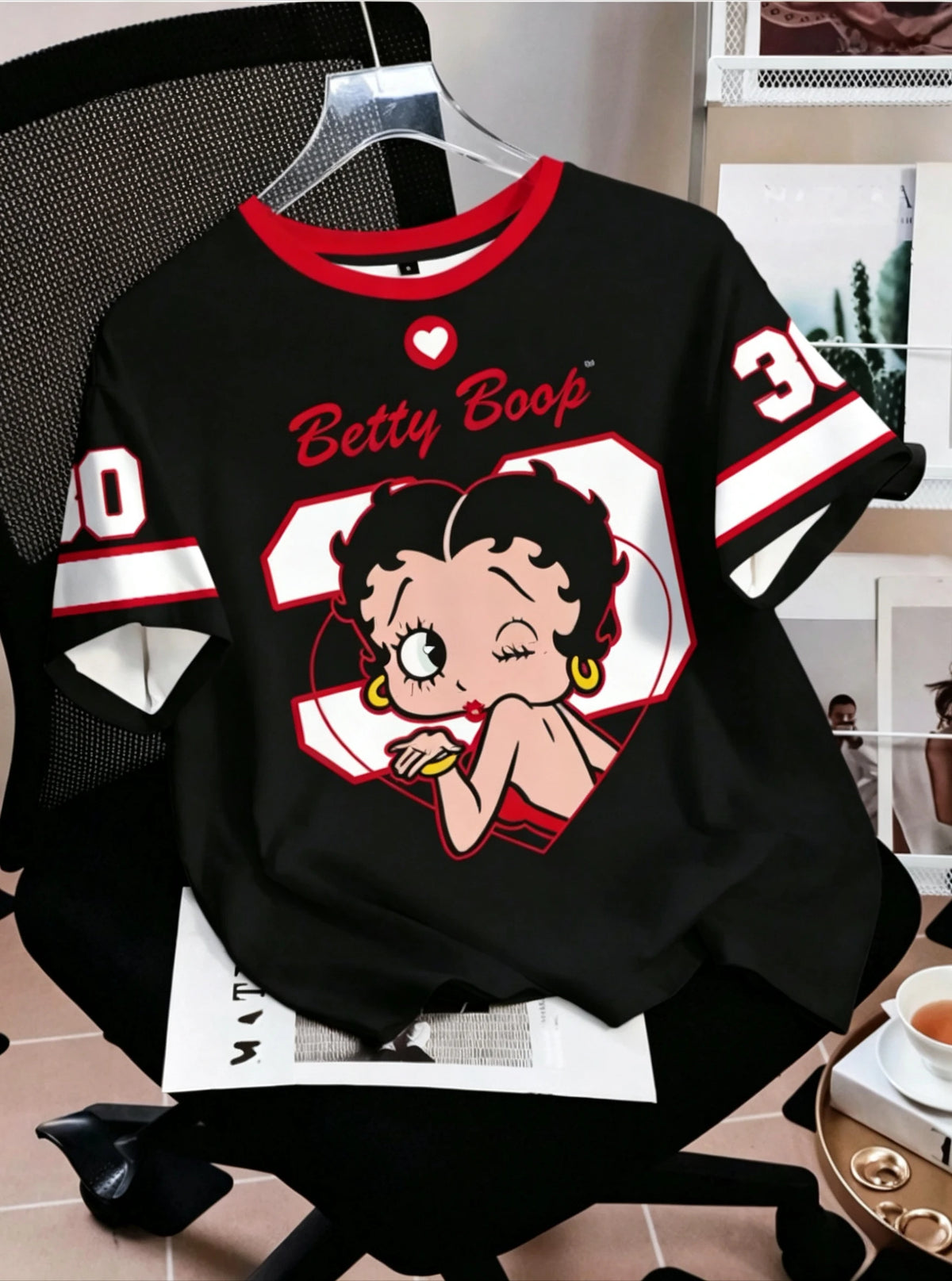Betty Boop Cartoon 3D Print Short Sleeve T Shirt Men Women Family Matching Parent Kids Summer Casual Sport Daily Graphic Tee