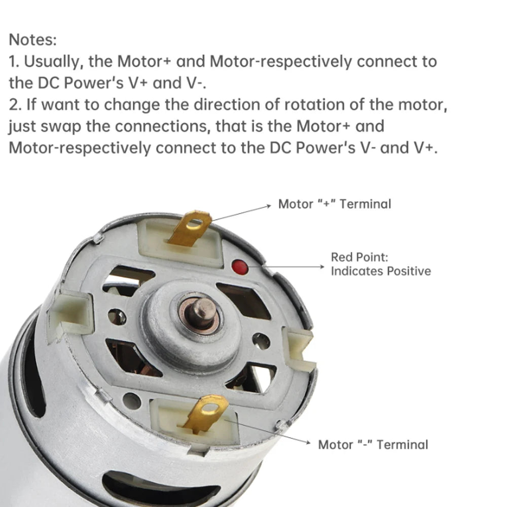 RS550 DC Motor 10.8v-25v Micro Motor Two-speed High Torque for Reducer Engine Cordless Electric Drill Screwdriver