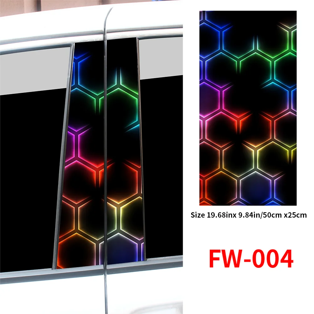 Honeycomb Car Stickers Auto B Pillar Waterproof Funny Decoration Cover Scratches Sunscreen Car Doors Pillar Vinyl Decals