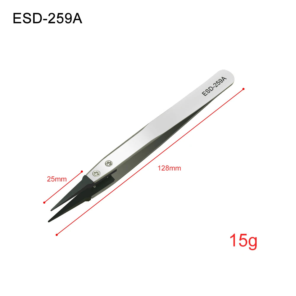 Industrial Tweezers Electronics Anti-static Curved Straight Tip Precision Stainless DIY Hand Tools Sets Forceps Phone Repair