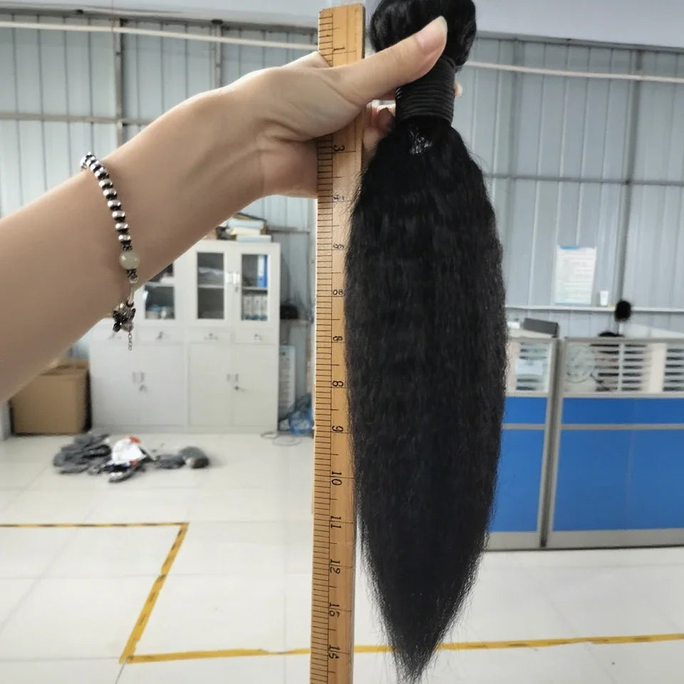 28 30Inch Brazilian Kinky Straight Human Hair Bundles 15A Virgin Human Hair Extension 3/4Pcs Hair Wefts Yaki Straight Human Hair