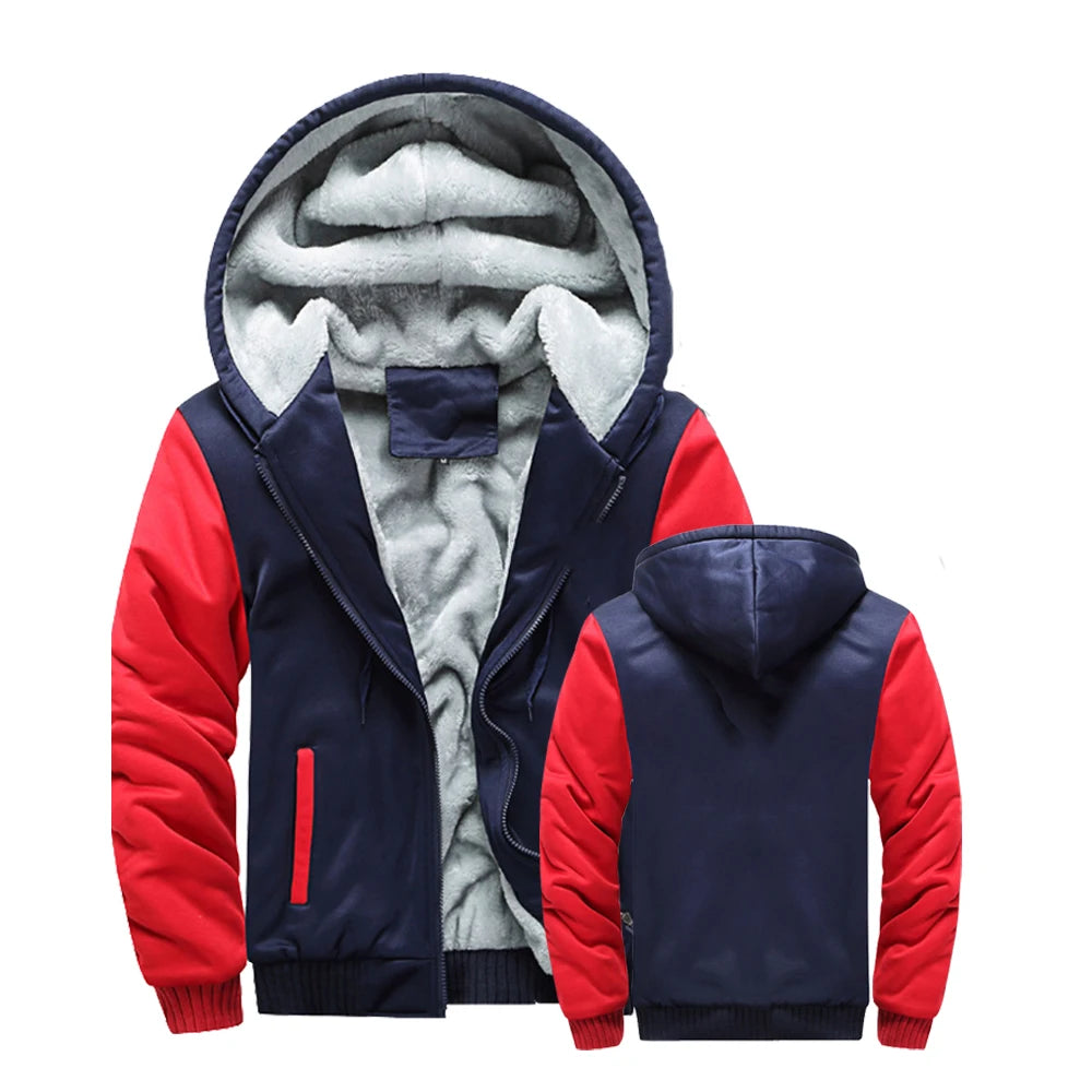 Men's Fleece-Lined Hooded Winter Jacket