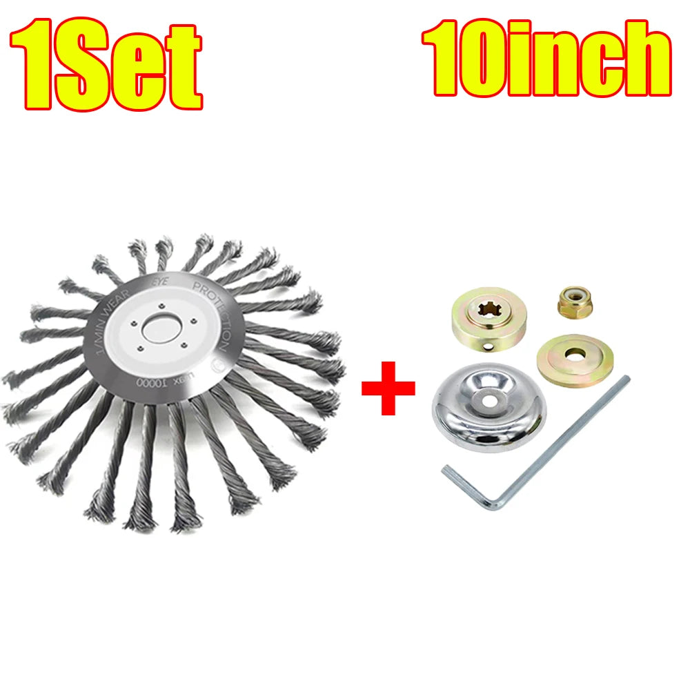 Weed Brush Trimmer Head - Durable Steel Wire Cutter Tool