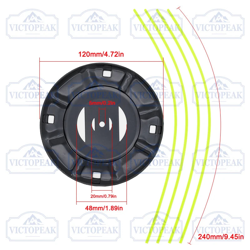 Trimmer Head Iron Plate Easily Install Rotate Line for Brush Cutter Head Brushhead