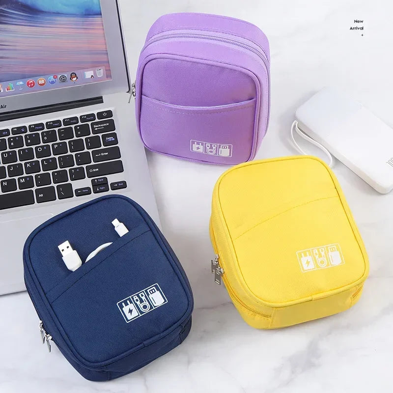 New Portable Data Cable Organizer Bag Water-proof USB Power Bank Earphone Storage Case Travel Digital Accessories Pouch