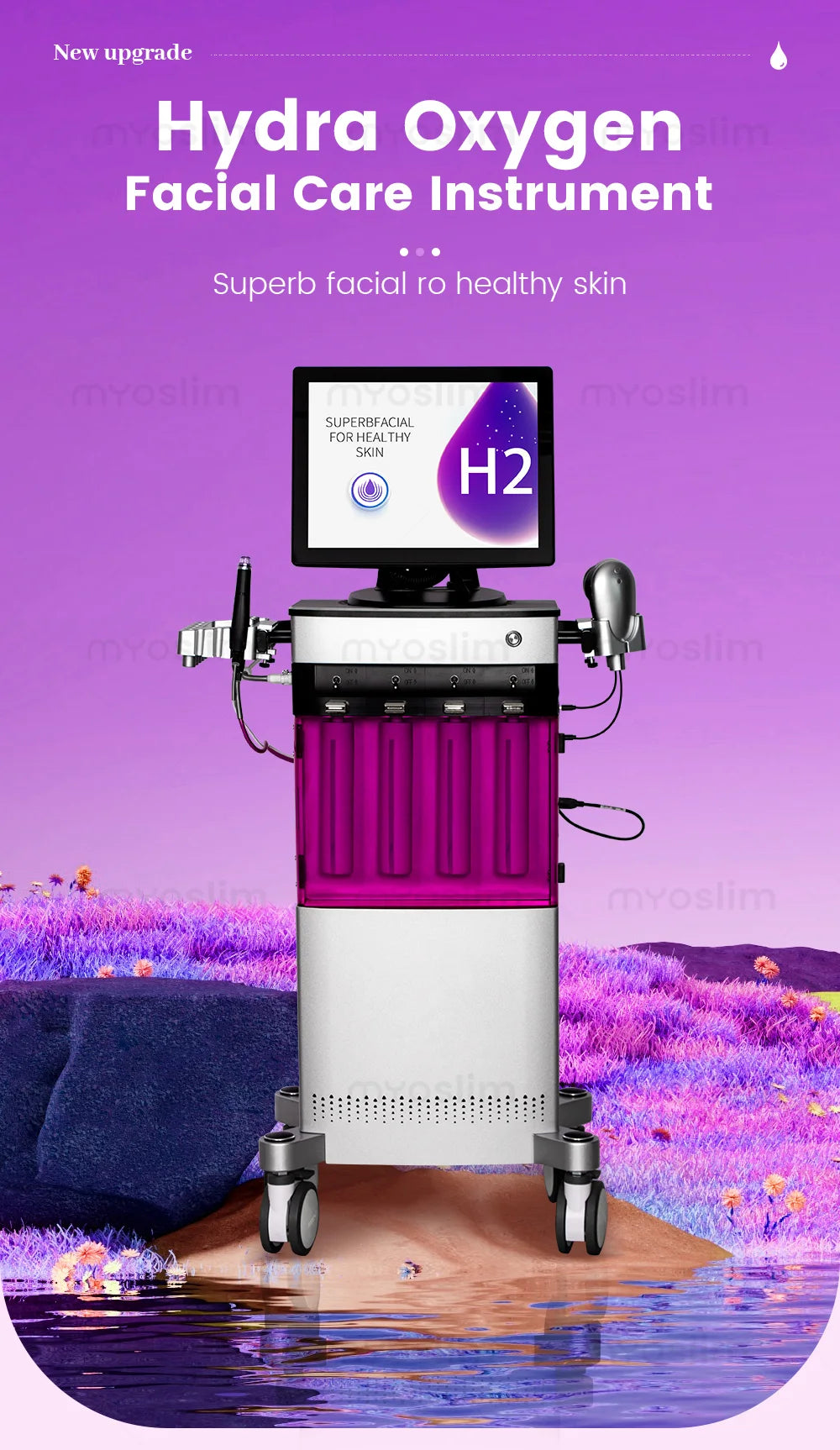 4 In 1 Hydra Oxygen Facial Machine Hydro Dermabrasion Deep Pore Cleansing Blackhead Removal Hydrating Photon Skin Rejuvenation S