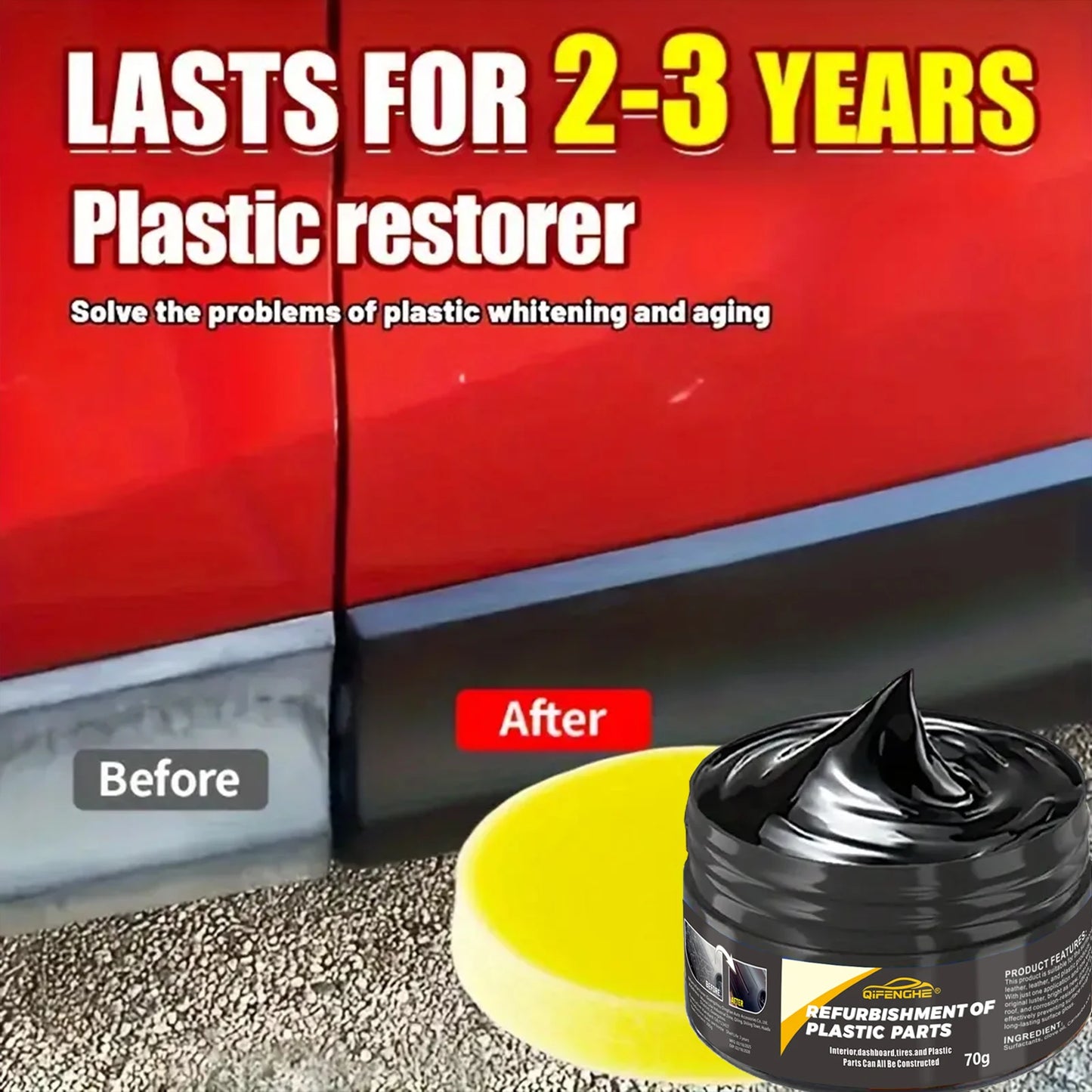 Automotive Plastic Restorer — Interior & Exterior Polishing & Anti-Aging Cream