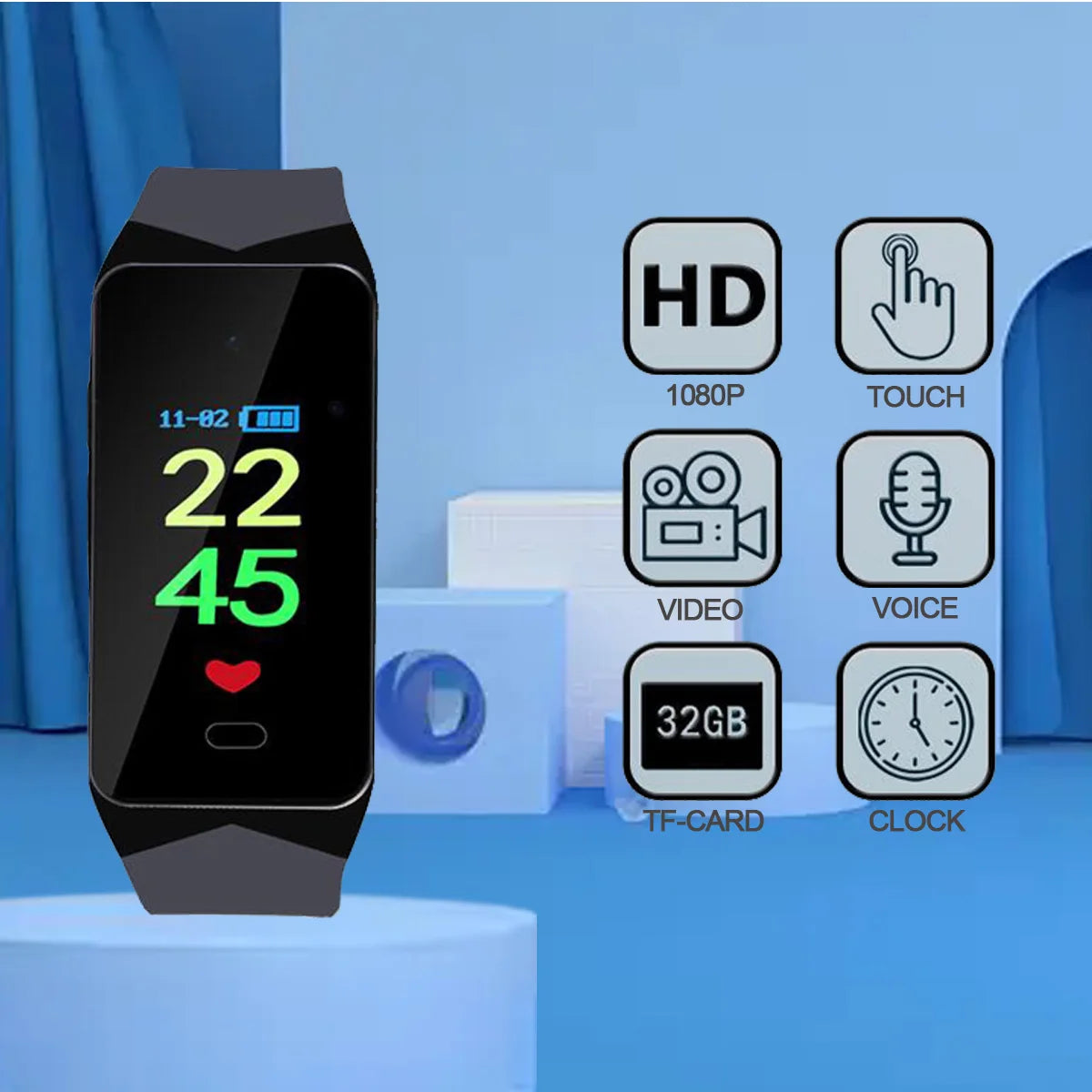 Wristband Camera Recorder — Voice-Activated HD Meeting Recorder