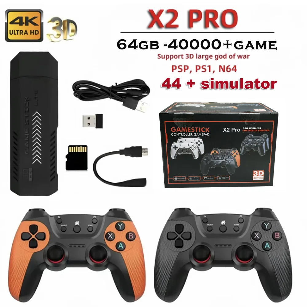 X2 Pro Retro Game Console – 50,000+ Games, 40+ Emulators, 4K HD & Wireless Controllers | PS1/N64/DC