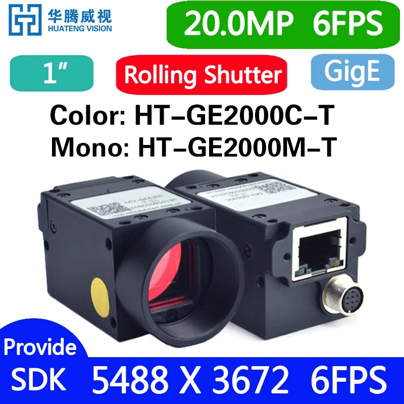Gigabit Ethernet GigE Machine Vision Industrial Camera Color Rolling Shutter C Mouth Provide SDK Windows Linux Demo Python