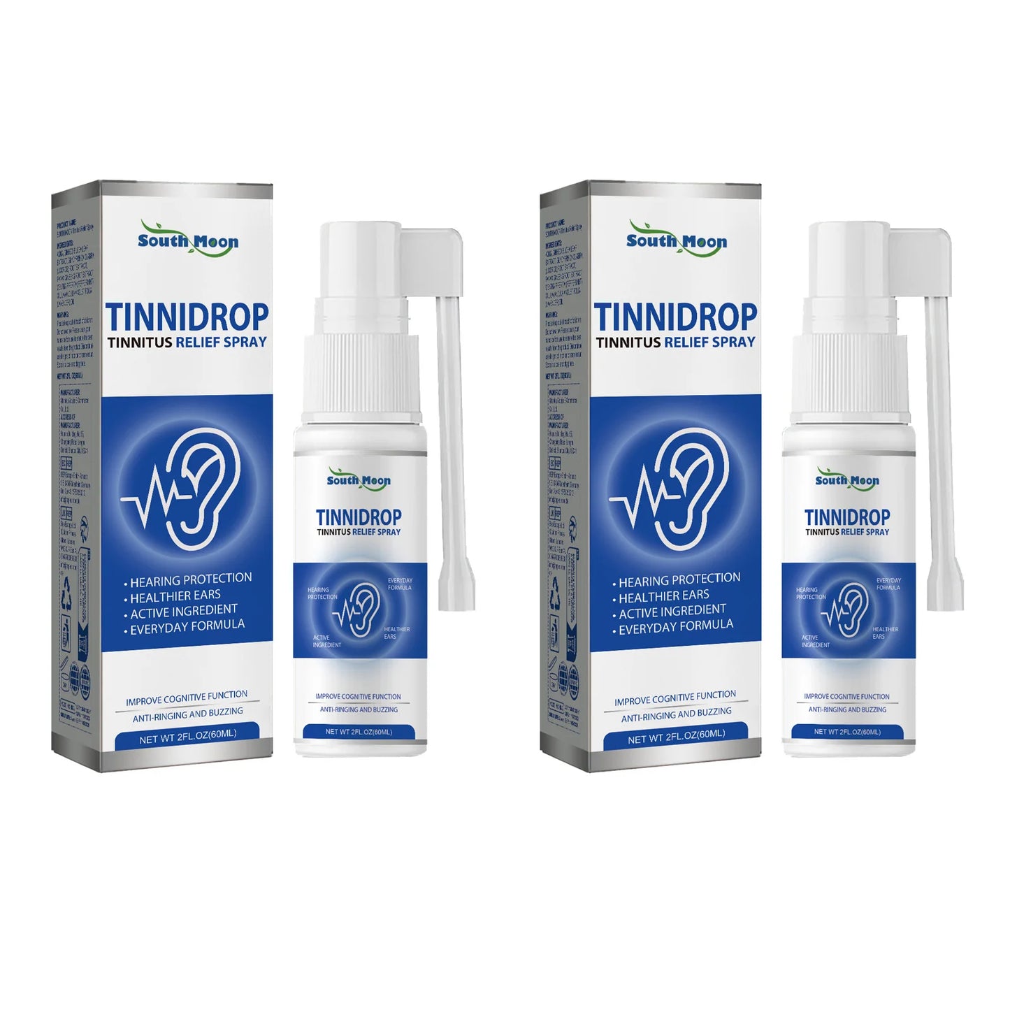 South Moon Tinnidrop Spray Hearing Protection Earwax Cleaning Itchy Earache Relief Ear Health Care Tinnitus Relief Spray 60ml