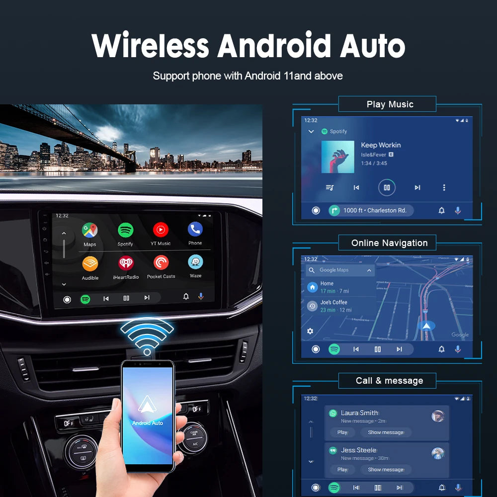 Wireless CarPlay & Android Auto Dongle for Android Car Head Units